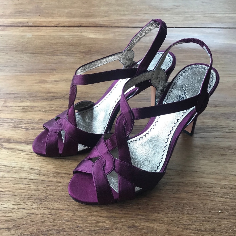 Purple satin dress heels Sz7